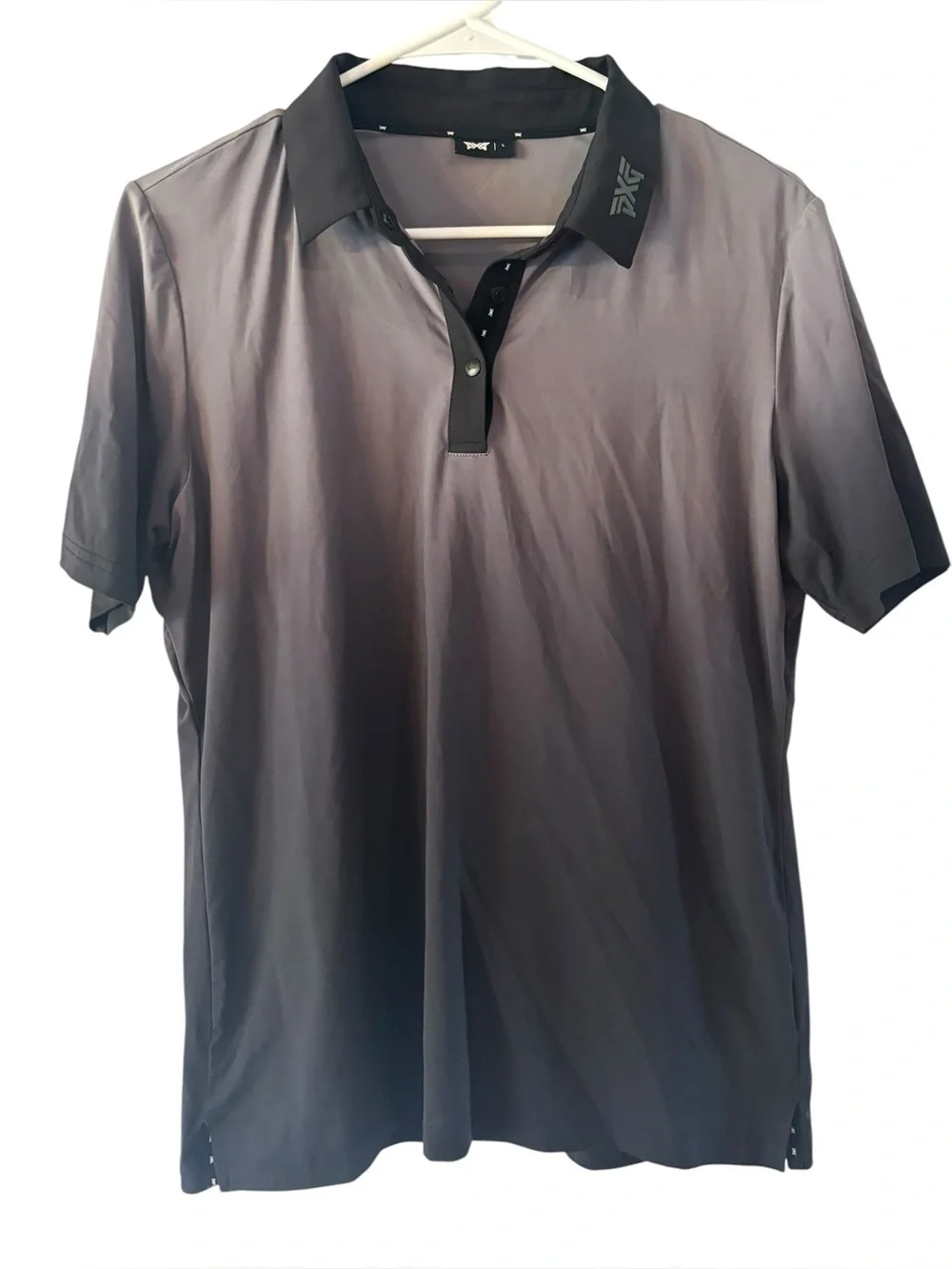 PXG Women's Black/Gray Ombre Polo Performance Golf Shirt Size L